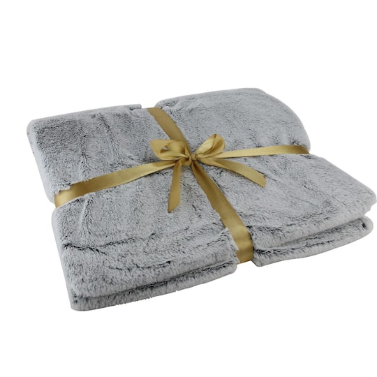 55" x 62" Light Gray Throw Blanket